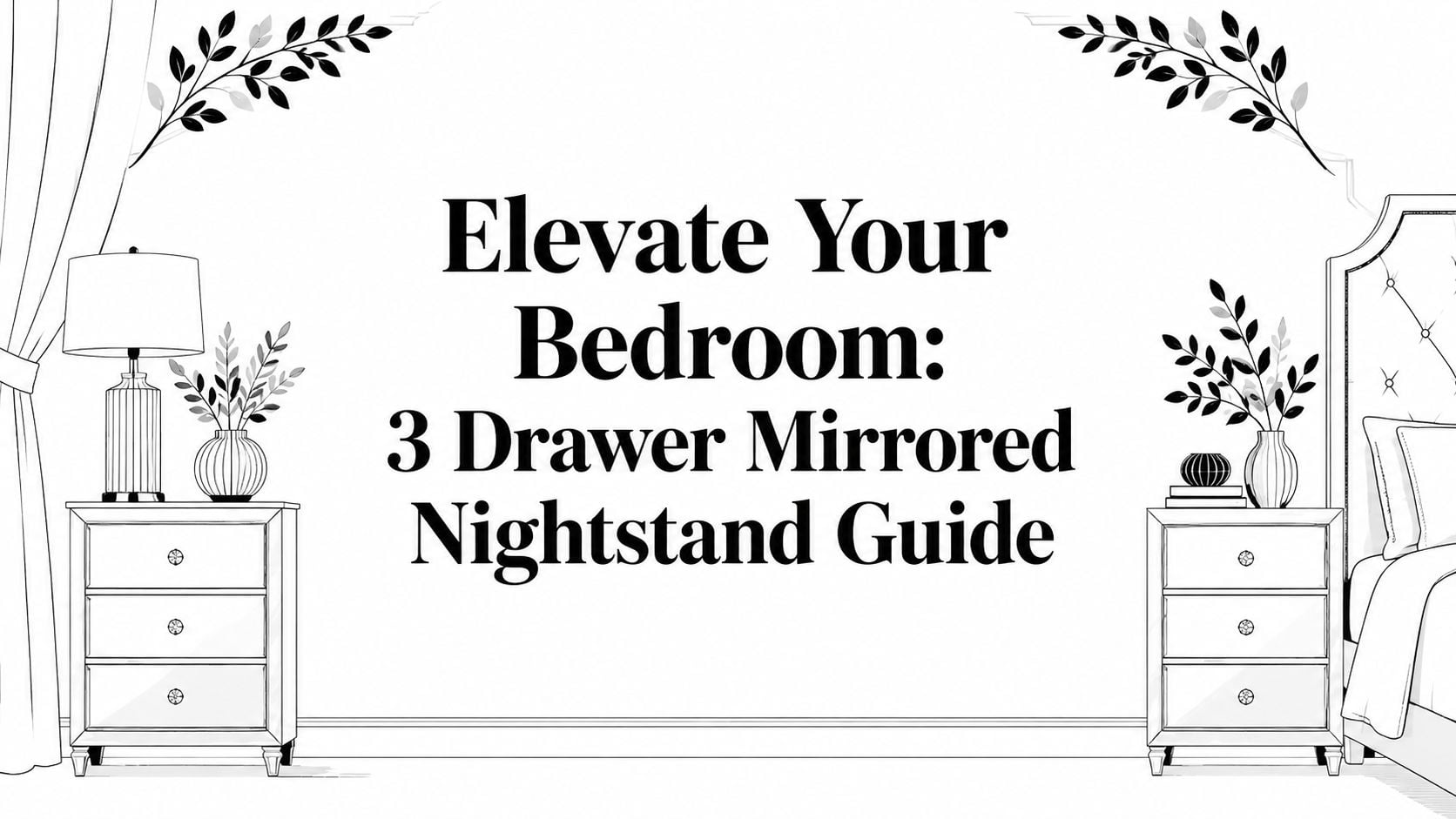 3 drawer mirrored nightstand bedroom decor