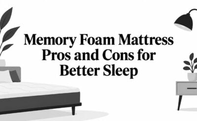 memory foam mattress pros and cons bedroom graphic