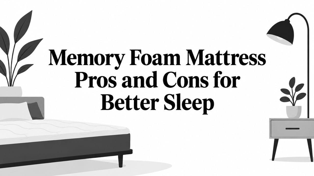 memory foam mattress pros and cons bedroom graphic